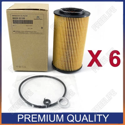 6x Kit de filtro de aceite para Hyundai Sonata Azera Veracruz Genesis 3.3L 3.8L 263203C100 Foto 1 de 4