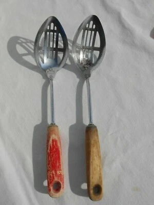 Vintage Androck Chrome Plate Made In United States Of America Slotted Spoons DWR - Image 1 of 4