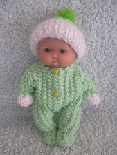Hand knitted set for a 5' Berenguer doll/similar