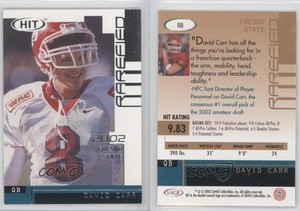 2002 SAGE Hit Rarefied Silver David Carr #R8 Rookie RC