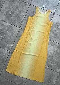 Maxi Vestido Vaina Outerknown Tencel Largo Midi Tanque Abertura Amarillo Resort Boho Nuevo S - Imagen 1 de 12