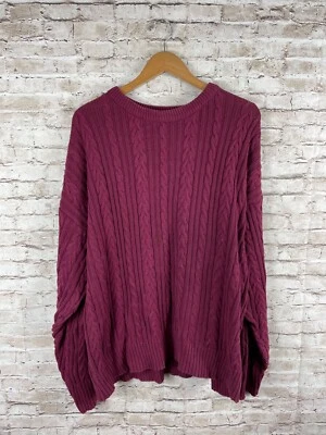 Suéter de Colección GANT Para Hombres Grande Pullover Cuello Redondo Grueso Tejido con Cable Rojo Hecho en EE. UU. Foto 1 de 4