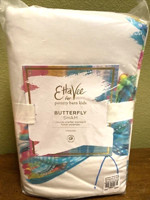 Pottery Barn Kids Ettavee Butterfly Quilted Standard Sham NEW *HTF* - Image 1 of 4