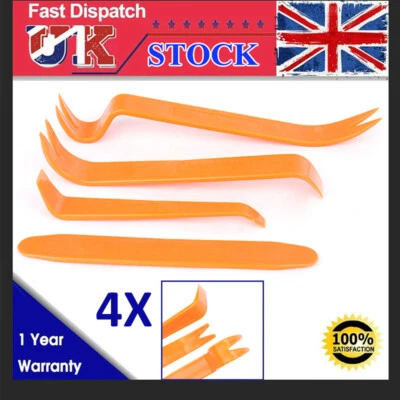 MAGICKIT 4x CAR TRIM REMOVAL TOOL SET PANEL DOOR PRY DASH PLASTIC INTERIOR RADIO CLIP KIT