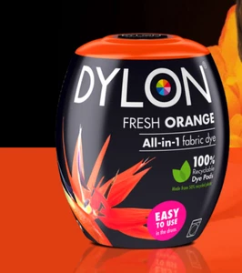 DYLON Fabric Machine Dye Pod FRESH ORANGE 350g Cotton Wool - Natural Fibres - Picture 1 of 2