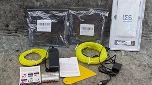 2 x 5M USB El Wire Interior Strip Yellow Lights Set Ambient Car Dash Board Decor - Picture 1 of 12