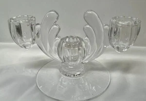 Heisey Crystolite 3 Light Taper Candlestick Holder 63 1503 Clear Glass - Picture 1 of 10