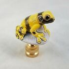 YELLOW  STRIPED  CERAMIC  FROG  ELECTRIC  LIGHTING  LAMP  SHADE  FINIAL   