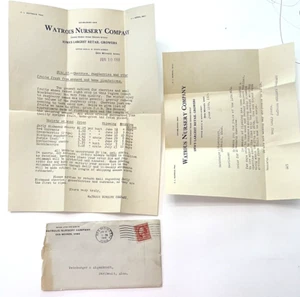 Des Moines Iowa Watrous Nursery Company Letters Plant Grower Correspondence 1916 - Picture 1 of 3