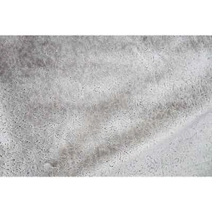Taupe flocked velvet floral upholstery fabric - textured designer fabric - Bild 1 von 2