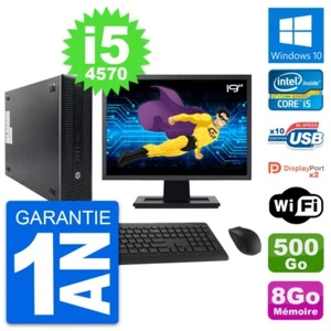 PC HP 600 G1 SFF Ecran 19" Intel i5-4570 RAM 8Go Disque 500Go Windows 10 Wifi - Photo 1/8