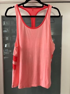 Victoria Secret VSX Sport Salmon Pink Racerback Mesh Tank Top M - Picture 1 of 4