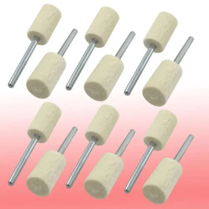 12 x Herramientas Rotativas 3mm Vástago Metal 10mm Diámetro Cilindro Fieltro Mandriles - Imagen 1 de 1