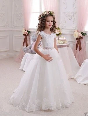 NEW Communion Party Prom Princess Pageant Bridesmaid Wedding Flower Girl Dress - Image 1 of 4