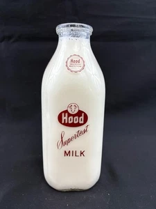 Hood Hood’s Hoods Supertest bottiglia latte alta rossa piroglaze quadrata quarto TSPQ vintage - Foto 1 di 11