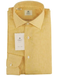 NEW LUIGI BORRELLI YELLOW LINEN SHIRT US 18 - EU 45 US912 - Picture 1 of 4