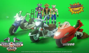 NACELLE 1993 Biker Mice from Mars 1/12 Scale Figure with Motorcycle Toy - Picture 1 of 23