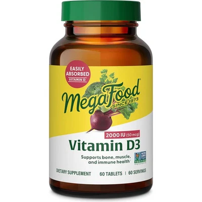 MegaFood Vitamina D3 2000 UI (50 mcg) 60 comprimidos Foto 1 de 2