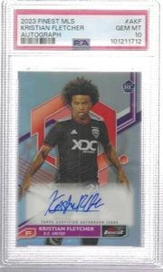 KRISTIAN FLETCHER 2023 TOPPS FINEST MLS ROOKIE REFRACTOR AUTO RC PSA 10 POP 3 - Picture 1 of 2