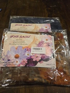 YOUR SMILE Large Boho Scarves W/Style Instructions Lot Of 2 - Picture 1 of 10