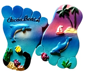 IMÁN 3D Grueso Florida COCOA BEACH Azul Multicolor Envío Gratis - Imagen 1 de 3