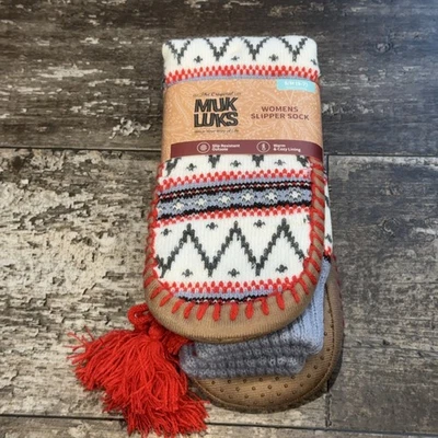Muk Luks Slipper Socks Womens S/M 5-7 Knit Slip Resistant Warm Lined Cozy NWT - Image 1 of 4