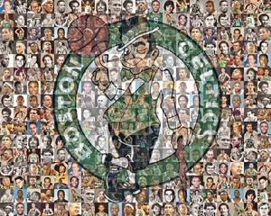 Boston Celtics Foto Mosaik Druck Kunst mit über 130 Spielern aus Vergangenheit und Gegenwart - Bild 1 von 11