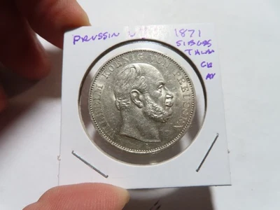 U37 Germany Prussia 1871-A Silver Sieges Thaler Choice AU - Image 1 of 2