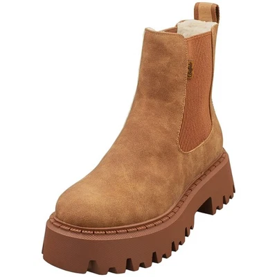 Buffalo Aspen Warm Vegan Chelsea Boots Damen Cognac