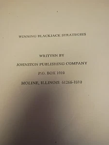 Winning Blackjack Strategies RARE MANUSCRIPT Written by Johnston Publishing Co. - Picture 1 of 5