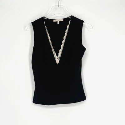 Antigo Charlotte Russe Top Feminino M Preto Renda M M Mergulho Y2K Preppy Office Siren - Imagem 1 de 4