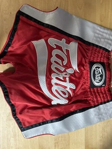 Fairtex S Muay Thai Boxing MMA Fighter Running Shorts Red/white - Picture 1 of 3