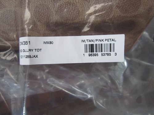 Borsa Coach Gallery firmata tela e pelle marrone rosa petalo CW381