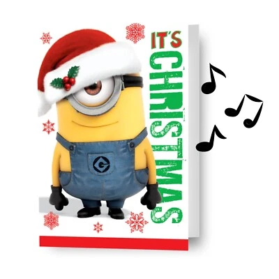 DANILO PROMOTIONS LTD Christmas Card Minions Musical Sound Chirstmas Card Includes Envelope