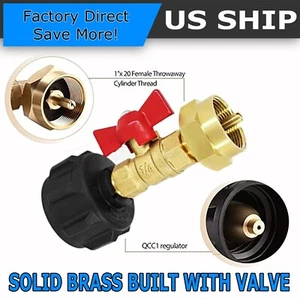 Propane Refill Adapter QCC1 Regulator Valve for 1LB Cylinder Tank Coupler Bottle - Picture 1 of 8