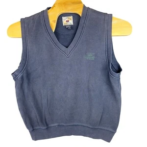 Vtg Cutter & Buck Sweater Vest Men L Navy Blue Sleeveless V-Neck Dan Rauscher - Picture 1 of 10