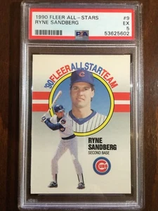 1990 Fleer All-Stars Insert — Ryne Sandberg — 8th Year — PSA 5 — pop 60 (all) - Picture 1 of 3