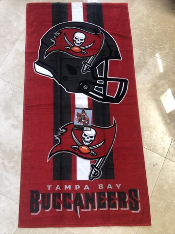 Tampa Bay Buccaneers Stripes Beach Towel 30"x60". 100% Cotton. By WinCraft Cover