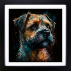 Border Terrier Palette Knife No.1 Wall Art Print Framed Canvas Picture Poster