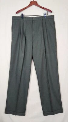 DOCKERS CAQUIS Para Hombres Gris Verdoso ALGODÓN Plisado Vestido Pantalones Pantalón talla 40 x 33 Foto 1 de 4