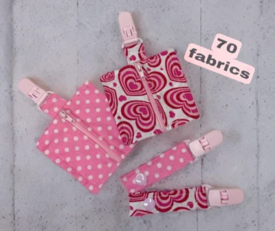 PASTEL BRIGHT DESIGNS Feeding Tube Pocket Medical Line Pouch + Zip G / NG / HG Bag + Tubie Clip Option