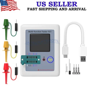 LCR-TC1 Transistor Tester Diode Triode Capacitance Meter LCR ESR NPN MOSFET US - Bild 1 von 20