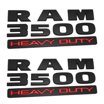 2pc 2015-2018 Black Dodge "Ram 3500 Heavy Duty" Emblem Nameplate NEW Mopar OEM - Изображение 1 из 2