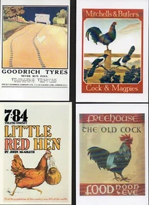 Chicken poultry cockerel hens rooster poulet 4 x Advertising Postcards #298 - Picture 1 of 1
