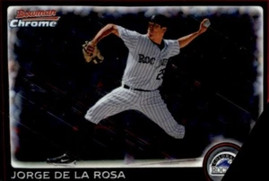 2010 BOWMAN CHROME JORGE DE LA ROSA COLORADO ROCKIES #136 - Picture 1 of 2