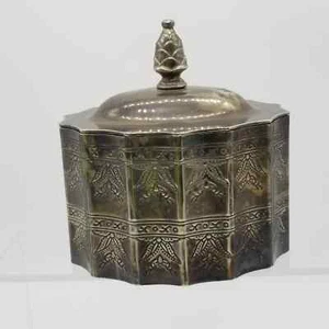 Vintage Godinger Silver Trinket Box 1991 Hong Kong Lidded Velvet Lined Asian - Picture 1 of 12