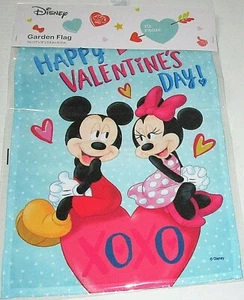 Disney Valentinstag Garten Flagge 12,5"x 18" HAPPY VALENTINSTAG!  XOXO - Bild 1 von 1