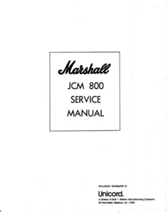 Marshall jcm800 Series Manuale di servizio e 2203-01 Manuale proprietario - Foto 1 di 8
