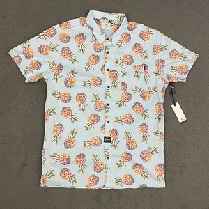 RIP CURL Shirt Mens 2XL Blue Pineapple All Over Print Button Hawaiian Casual Dad - Picture 1 of 8