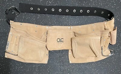 CLC Combo leather Tool Belt, 4 Piece - Brown and reflective safety vest - Image 1 of 4